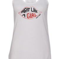 "Fight Like a Girl" Womens White Tank Top