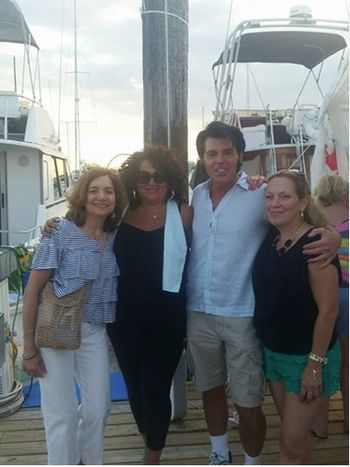 With my cousins Roe, Margret  and Louise after my show  at the Basin Boat Marina in Brooklyn Aug 10th 2014
