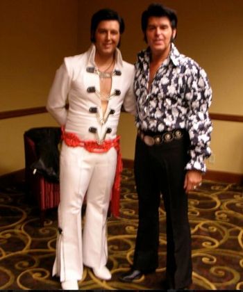 Me with Frank Werth backstage in memphis for IMAGES OF THE KING contest during Elvis week 2011
