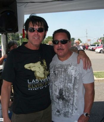 Me and my best buddy Mike having a great time at Graceland Plaza for Elvis Week 2011.
