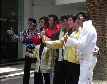 Outside the Hilton In Vegas with my fellow tribute artist for ElvisFest 2011.
