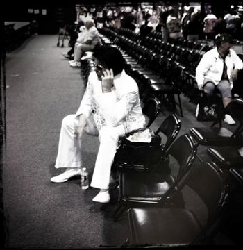 In deep thought at the Pocono Elvis festival.Oct 2011
