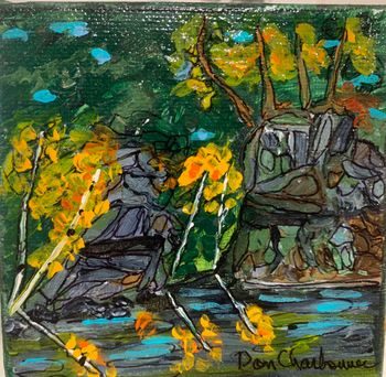 new..."Sand River/Lake Superior Park"..."4x4" acrylic on canvas...$50.00
