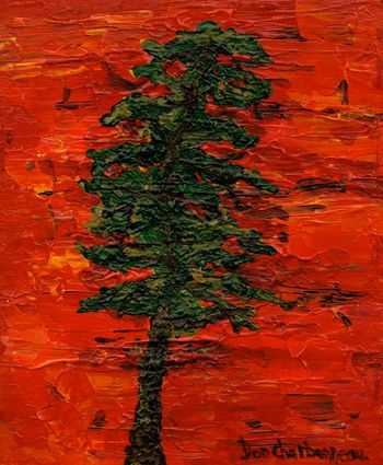 "Red Pine" 8x10 acrylic on canvas board. North of Superior Series. Sorry this painting isSold
