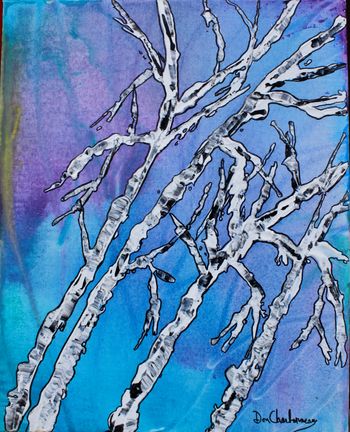 New..."Silver Birch''...16''x20'' acrylic on canvas...$125.00
