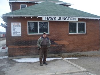 Peter Domich at Hawk Junction station.
