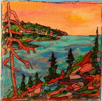 Title:"Campbell Point/Pulpwood Harbour/Pukaskwa National Park...memory from a camping trip to this area a few years back...Pukaskwa is one of the wildest and beautiful places on the planet!...Sold

