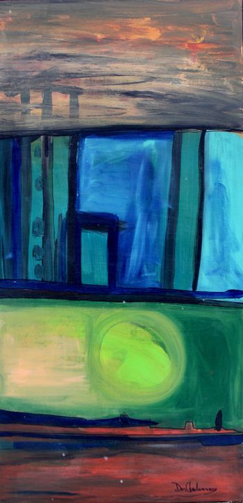 "New World" abstract series...24''x48'' acrylic on canvas....$300.
