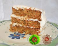 GF NF Carrot Cake and the unforgetable triple layers of Cream cheese frosting.