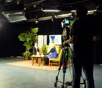 Being interviewed on the "Viewers Voice Cable" show
