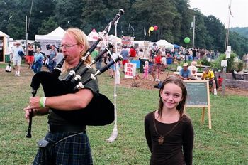 Bagpiper and Girl
