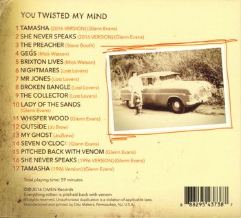 "You Twisted My Mind", rear cover
