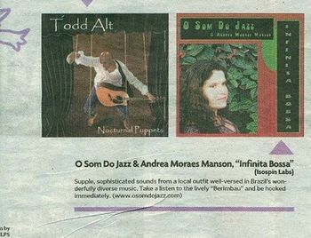 Tampa Tribune review of Infinita Bossa CD
