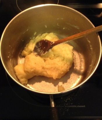 Pâté à Choux:  Dough Forming in the Pan
