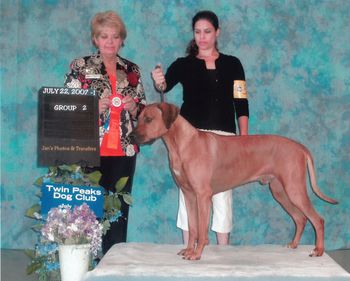 Gane earning his UKC(United Kennel Club) title. He won a Group 1 later that day!
