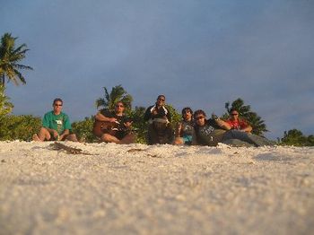 With Da Boys on Maina, Aitutaki, Cook Islands
