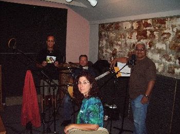 Pili, Paula , Jim and Eddie - recording "A Lullaby For Adriane Sage " at Muscle Tone Studios - Berkeley, CA
