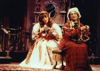 As Jane, with James Beaman as Lady Enid, in the Chris Clavelli production of The Mystery of Irma Vep by Charles Ludlam
