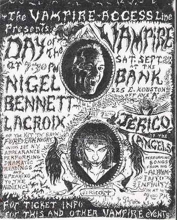 Poster for  Jerico's Performance at the Bank Co- Billing with Nigel Bennett
