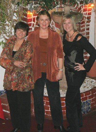 Joan Enguita, Trish Lester and Linda Geleris take a moment on the patio at El Cid resaturant in Los Angeles
