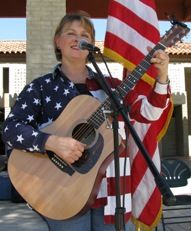 Singing at the "Honor America" rally in Santa Clarita, June 2008
