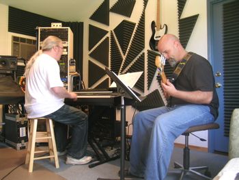 Barnaby Finch & Dave Curtis laying the rhythm tracks
