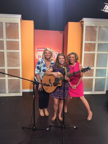Posing with the hosts for ABC Tampa's "Morning Blend" television show, 2016
