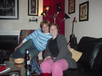 Rebecca Sayre, Liz Johnson, & miller lite..2 great artists and a cheap American beer, hanging at my pad.
