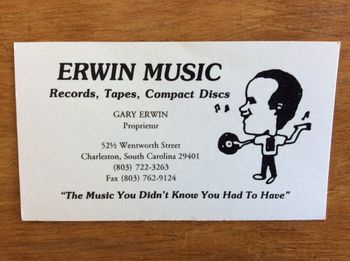 Erwin Music (store) biz card)
