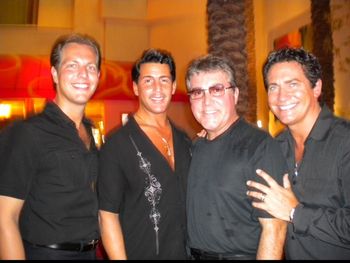 Raymond Suntino in Las Vegas with Drew Anthony "The Rat Pack is Back" and "The Worlds Greatest Impressionist" Gordie Brown (far right)
