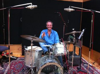 Drummer Geoff Eyre filming drum solo
