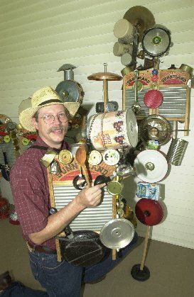 Slim & some of his Jugband creations-Photo by Ken Koons, Carroll County Times
