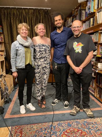Caroline Davis Group at Bird & Beckett Books on 7/30/22: Kasey Knudsen, Caroline Davis, Curtis Aikens, and Lorin Benedict
