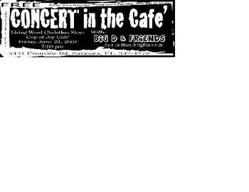 Concert at the Cafe Flyer June 22, Living Word
