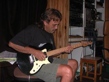 Michel Poroi, JMC Studio, Pape'ete, Tahiti w Godin SDXT guitar...
