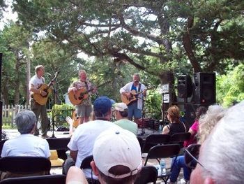 We were back on the island for the 2009 OcraFolk Festival in Ocracoke, NC. Played a set Friday night after the big auction, then again on Saturday. Had a great time and heard some fantastic music!.

