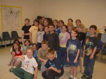 The Morrisville,VT 4th & 5th grade Chorus after our recording session on the song Please!
