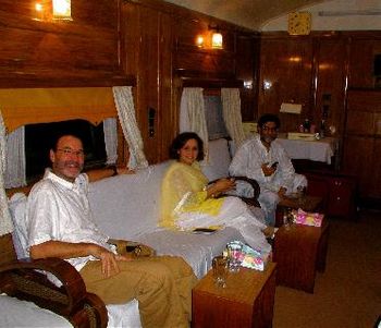 Larry, Batool, Mr Soomro/Senate Chair/Acting President on train to Lahore
