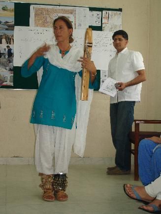 Annie teaching at Disaster Management Center
