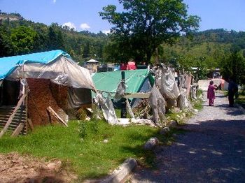 Tent village/refugee camp where Annie performed in Kashmir

