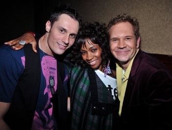Keith Collins, D. Woods of Danity Kane & Gerald McCullouch of CSI at Estelle's party at Plumm NYC (photo credit Henry S. Dziekan III Retna.com)
