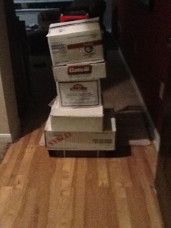 this is the meat I collected from the freezer of a club/restaurant in exchange for two bounced checks. = veal, chicken, shrimp, steak.... #legend #streetcred