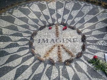 John Lennon's Imagine Memorial in Central Park, New York.

