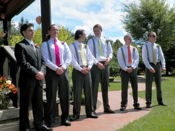 The handsome groom and his good-looking groomsmen - l to r: Andrew, best man Tom, Bryan, Peter, Dylan, and Chris
