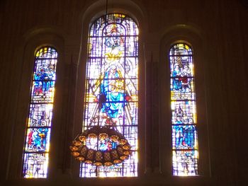 Beautiful stained glass windows in the Basilica
