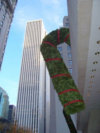Candy cane and skyscrapers
