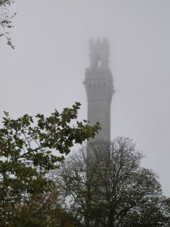 Friday (our first full day in Provincetown) - misty view of Pilgrim Monument
