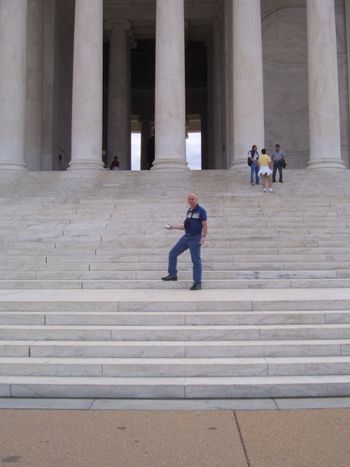 On the steps of Jefferson Memorial
