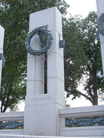 New York wreath and marker
