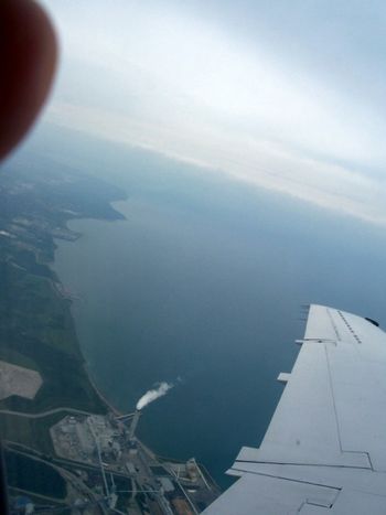 Lake Michigan coastline, from the plane
